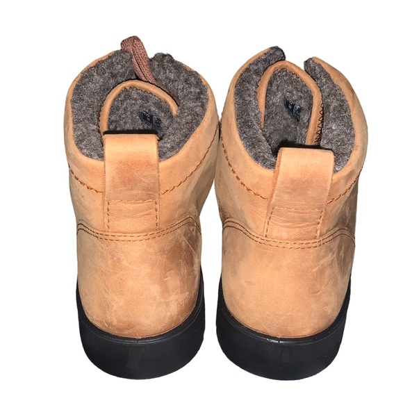 Ecco Bella Brown Hydromax Ankle Boots Sherpa Lined Lace Up Booties Shoes Size 8 - Picture 4 of 7